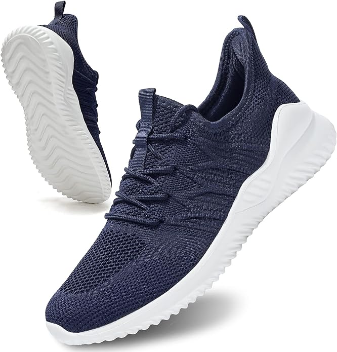 Mens Slip On Running Shoes Athletic Walking Trainers Lightweight Breathable Mesh Tennis Sneakers