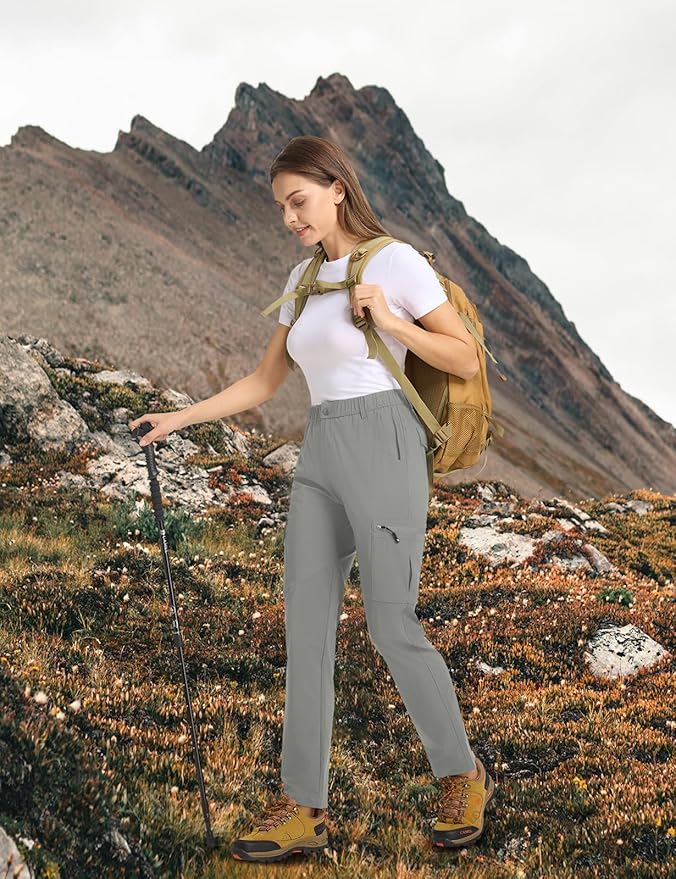 TBMPOY Women's Hiking Cargo Pants Lightweight Water Resistant Quick Dry Fishing Camping Travel Work Pant with 6 Pockets
