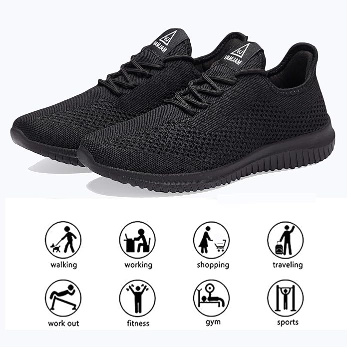 VAMJAM Men's Running Shoes Ultra Lightweight Breathable Walking Shoes Non Slip Athletic Fashion Sneakers Mesh Workout Casual Sports Shoes