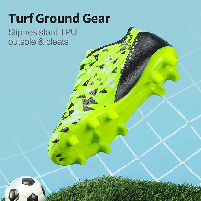 DREAM PAIRS Boys Girls Soccer Cleats Youth Firm Groud Athletic Outdoor Trainning Football Shoes for Little/Big Kid