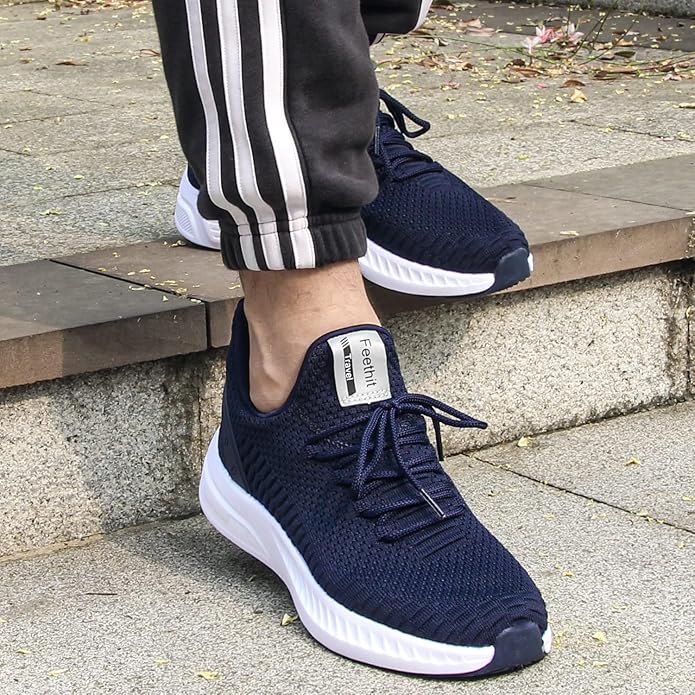 Feethit Mens Slip On Walking Shoes Blade Tennis Shoes Non Slip Running Shoes Lightweight Workout Shoes Breathable Mesh Fashion Sneakers