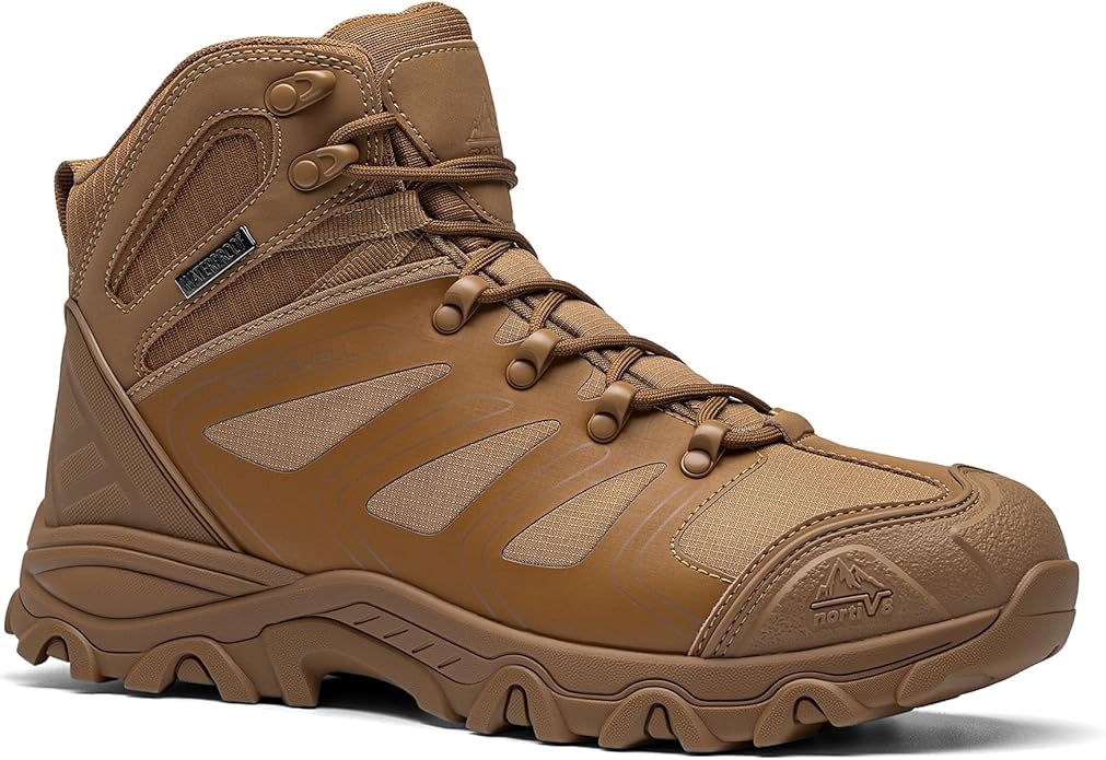 NORTIV 8 Men's Ankle High Waterproof Hiking Boots Outdoor Lightweight Shoes Trekking Trails Armadillo