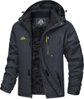 MAGCOMSEN Men's Winter Coats Water Resistant Ski Snow Jacket Warm Fleece Jacket Parka Raincoats With Multi-Pockets