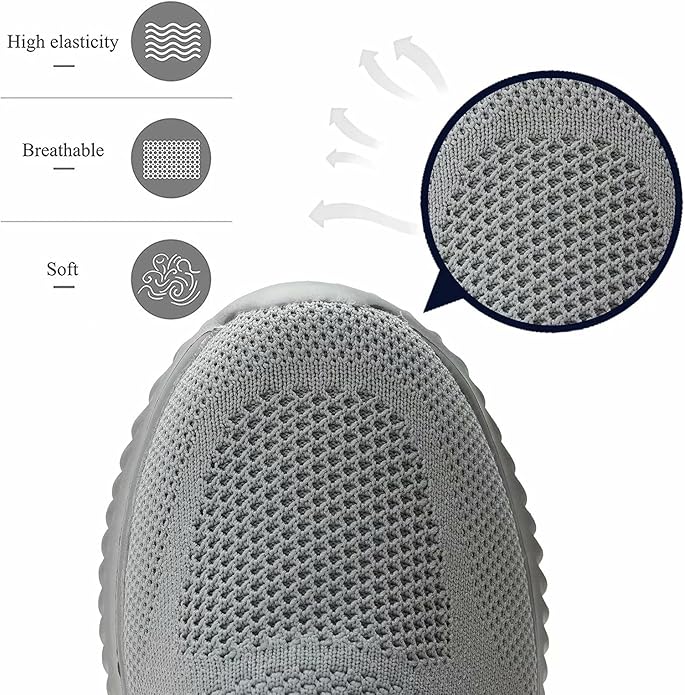 Mens Slip On Running Shoes Athletic Walking Trainers Lightweight Breathable Mesh Tennis Sneakers