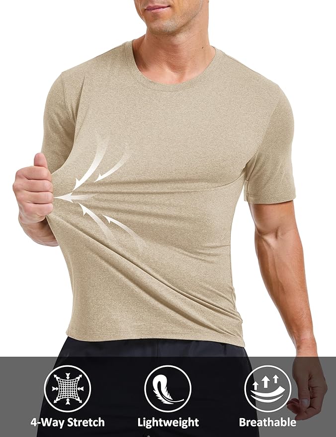 MAGCOMSEN Men's Dry Fit Workout Shirts Short Sleeve Tee Shirts Moisture Wicking Athletic Running Performence Tshirts