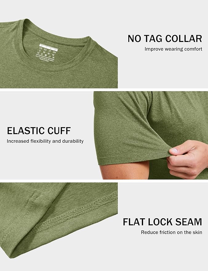 MAGCOMSEN Men's Dry Fit Workout Shirts Short Sleeve Tee Shirts Moisture Wicking Athletic Running Performence Tshirts