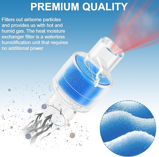 Update Packaging Universal Heat Moisture Exchanger/Exchange Filter Replacement for Z1, Z2 HME Humidification Solution Filter Fit 22mm Diameter Tubing-6 Pack, Individually Sealed Packaging LUXRILIX