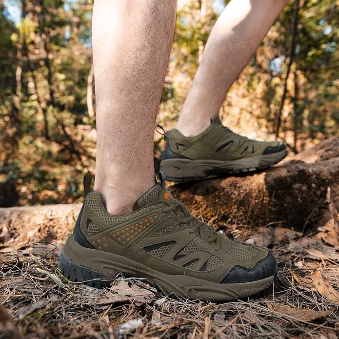 CAMELSPORTS Hiking Shoes Men Lightweight Non-Slip Breathable Sneakers Low Top Walking Shoes for Outdoor Trailing Trekking Walking Climbing