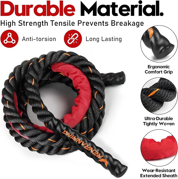 Weighted Jump Rope for Men and Women, 3lb 4lb 5lb Adult Heavy Skipping Rope, Jumprope for Fitness,Workout Equipment, Fitness Equipment for Home Gym Exercise,Improve Strength and Building Muscle
