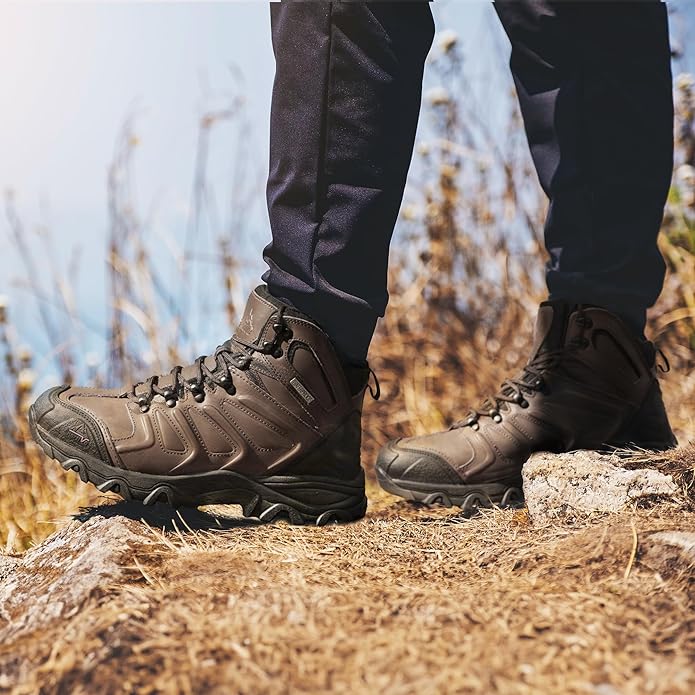 NORTIV 8 Men's Ankle High Waterproof Hiking Boots Outdoor Lightweight Shoes Trekking Trails Armadillo