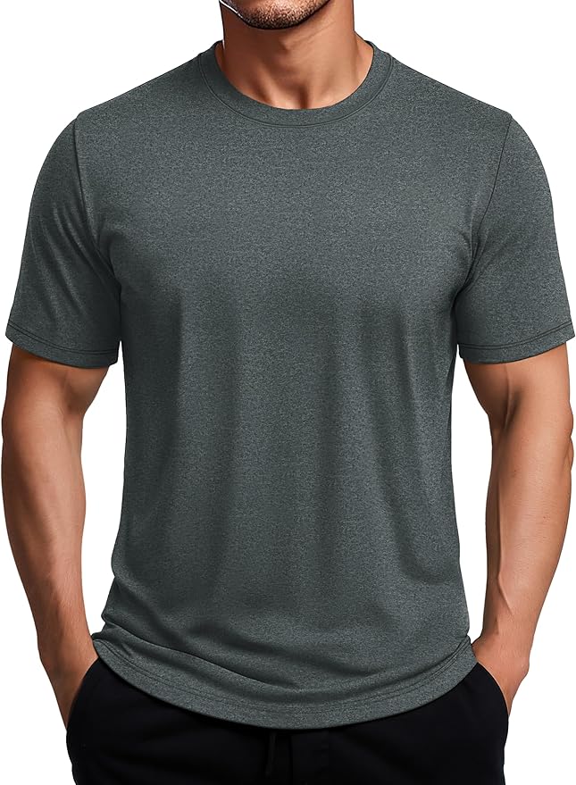 MAGCOMSEN Men's Dry Fit Workout Shirts Short Sleeve Tee Shirts Moisture Wicking Athletic Running Performence Tshirts