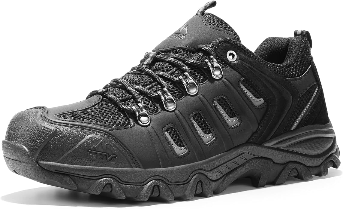 NORTIV 8 Men's Waterproof Hiking Shoes Leather Low-Top Hiking Shoes for Outdoor Trailing Trekking Camping Walking Quest