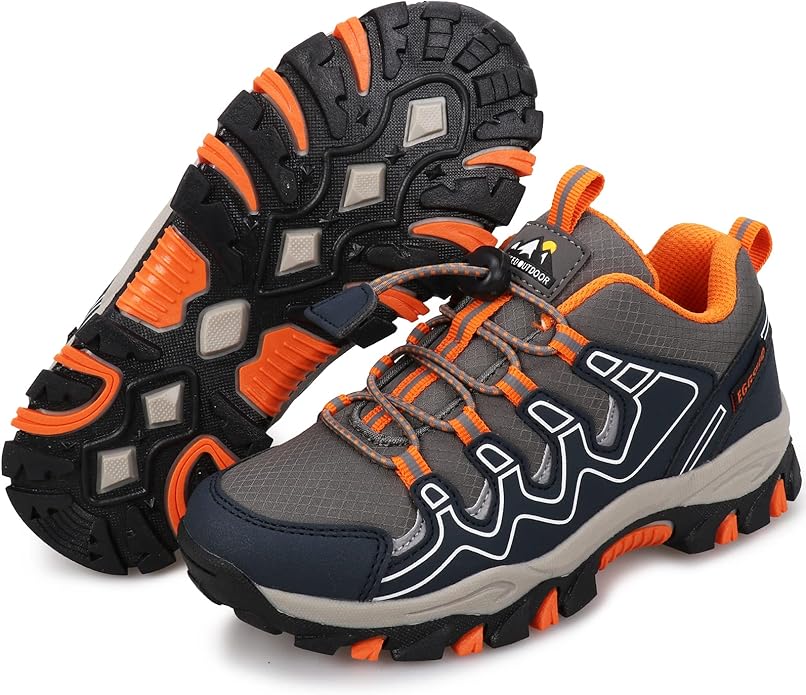 UOVO Boys Girls Kids Sneakers Hiking Running Outdoor Walking Tennis Shoes Waterproof Non Slip Fashion Sneakers(Little/Big Kids