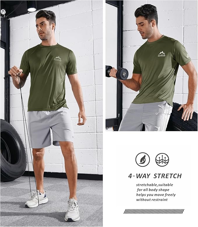 NORTHYARD Men's UPF 50+ Sun Protection Shirts Swim SPF UV Quick Dry Short Sleeve T-Shirts for Athletic Fishing Rash Guard