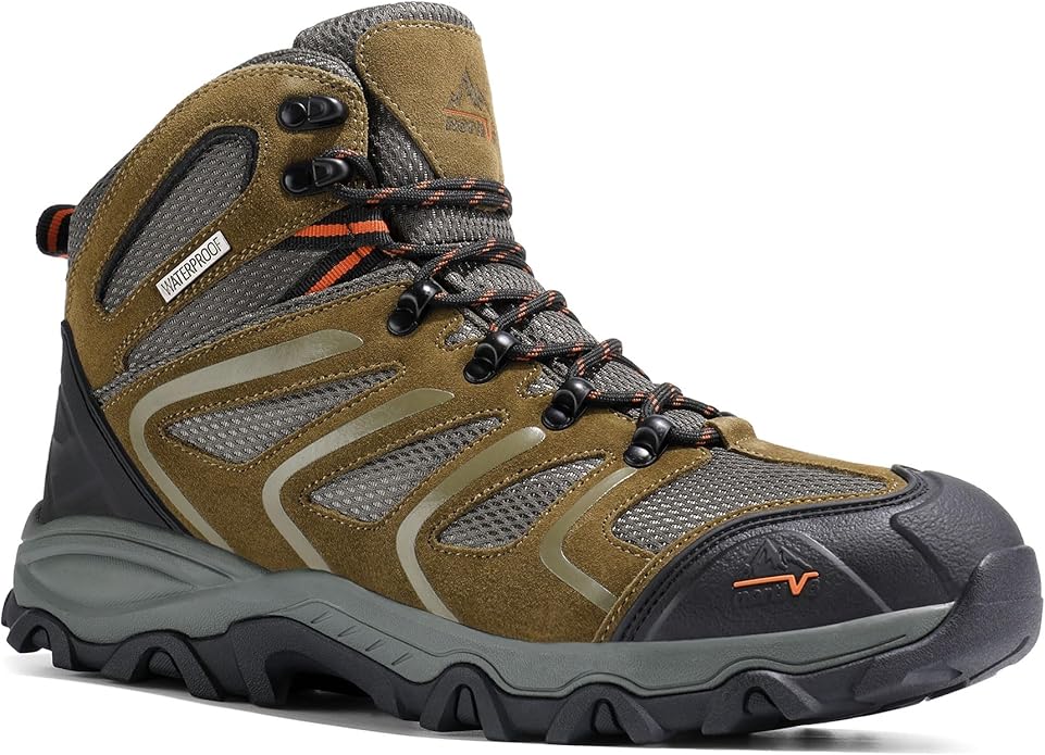 NORTIV 8 Men's Ankle High Waterproof Hiking Boots Outdoor Lightweight Shoes Trekking Trails Armadillo