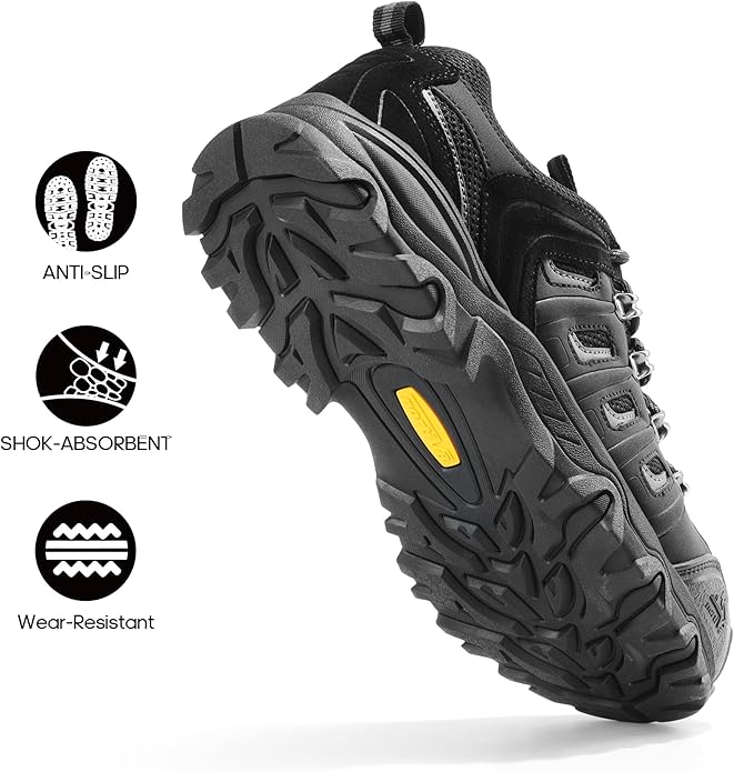 NORTIV 8 Men's Waterproof Hiking Shoes Leather Low-Top Hiking Shoes for Outdoor Trailing Trekking Camping Walking Quest