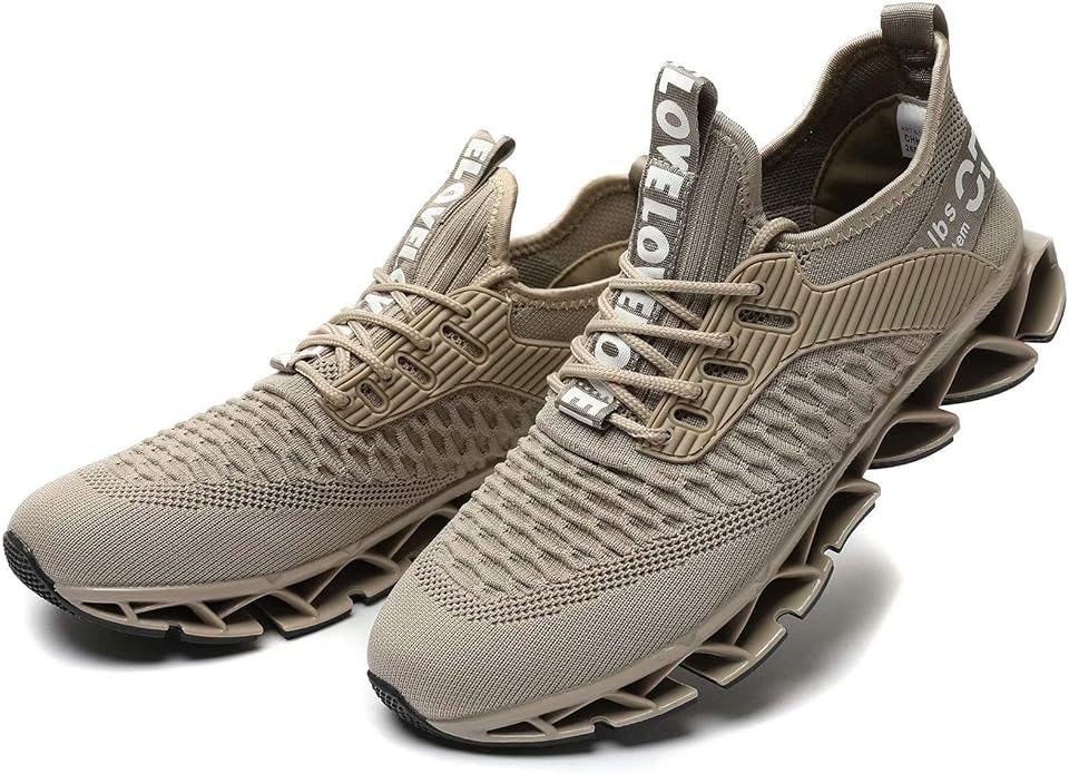 Vooncosir Men's Fashion Sneakers Breathable Mesh Running Shoes Blade Non Slip Soft Sole Casual Athletic Walking Shoes
