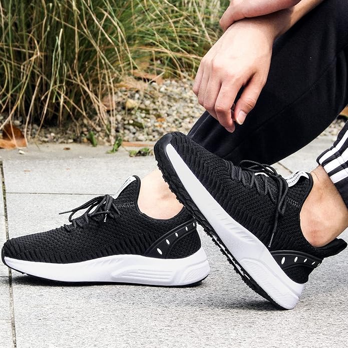 Feethit Mens Slip On Walking Shoes Blade Tennis Shoes Non Slip Running Shoes Lightweight Workout Shoes Breathable Mesh Fashion Sneakers