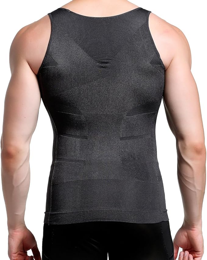 GKVK Mens Slimming Body Shaper Vest Shirt Abs Abdomen Slim