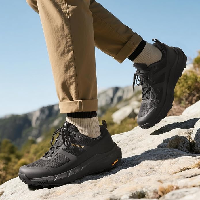 NORTIV 8 Men's Waterproof Hiking Shoes Lightweight Trekking Walking Fashion Sneakers with Arch Support for Camping Tennis Outdoor Training StreamRunner