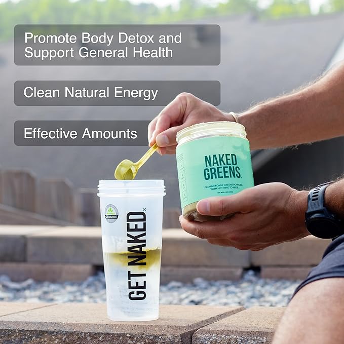 NAKED Super Greens Powder Organic Greens Supplement - Only 10 Premium Ingredients - Vegan, Non-GMO, Prebiotic and Probiotic - 35 Servings