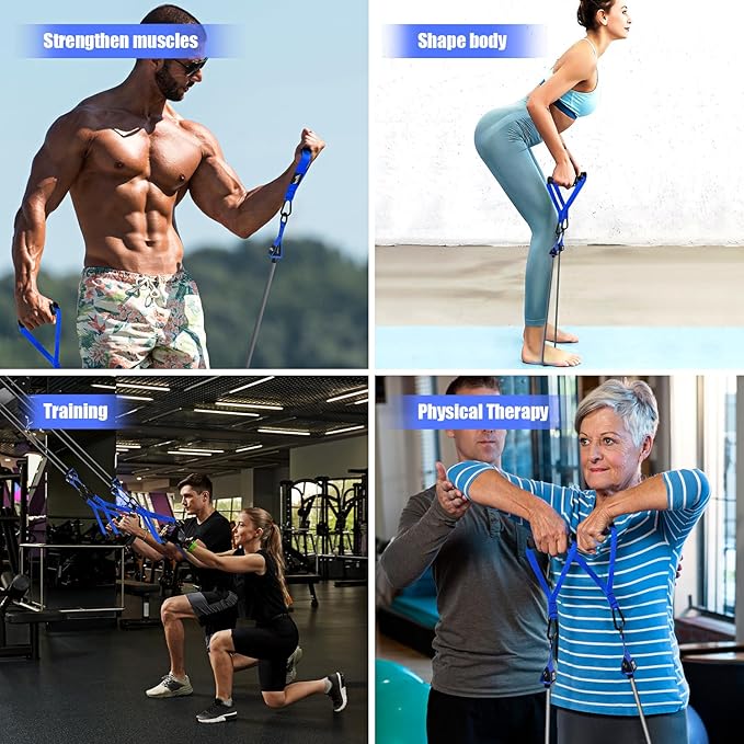 HPYGN Resistance Bands, Heavy Exercise Bands with Handles, Fitness Bands for Working Out, Workout Bands for Men, Weight Bands Set for Muscle Training, Strength, Slim, Yoga, Home Gym Equipment