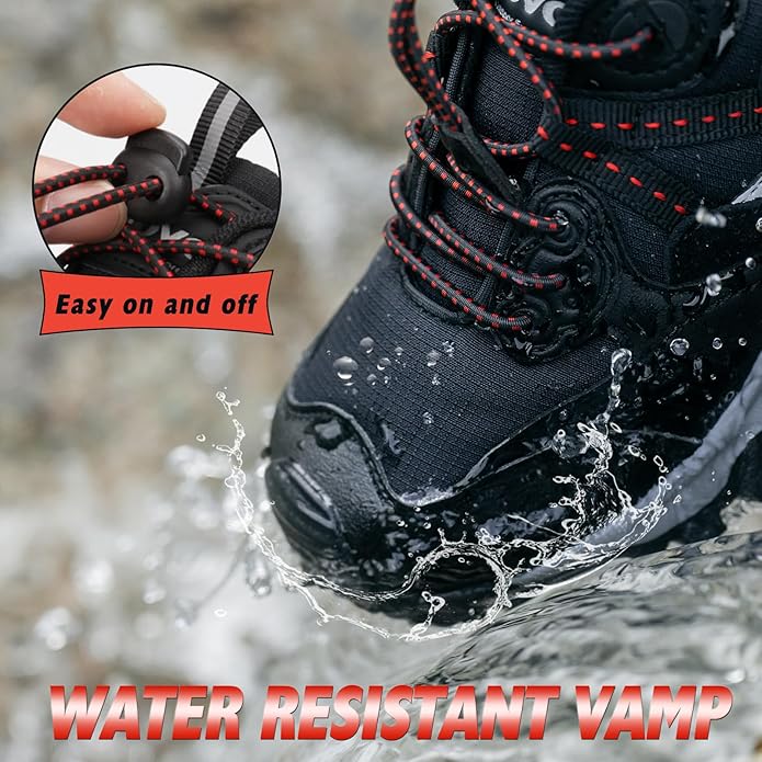 UOVO Boys Girls Hiking Shoes Kids Waterproof Running Trail Fashion Sneakers Breathable Lightweight Non-Slip Outdoor Walking Sports Shoe(Little/Big Kids)
