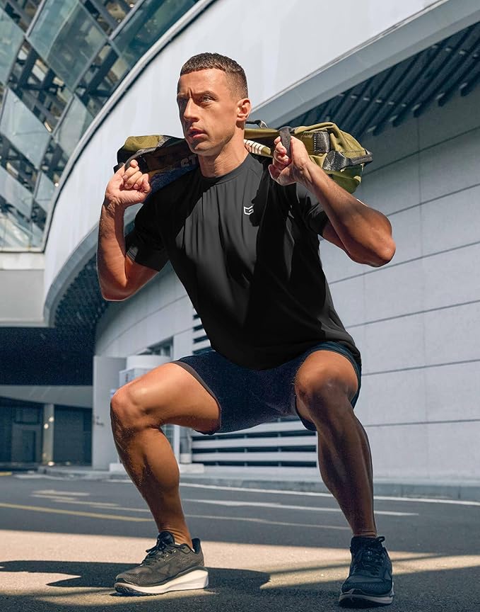 G Gradual Men's Workout Athletic T-Shirts Moisture Wicking Cooling Running Shirts Short Sleeve Performance Tee for Gym Tennis