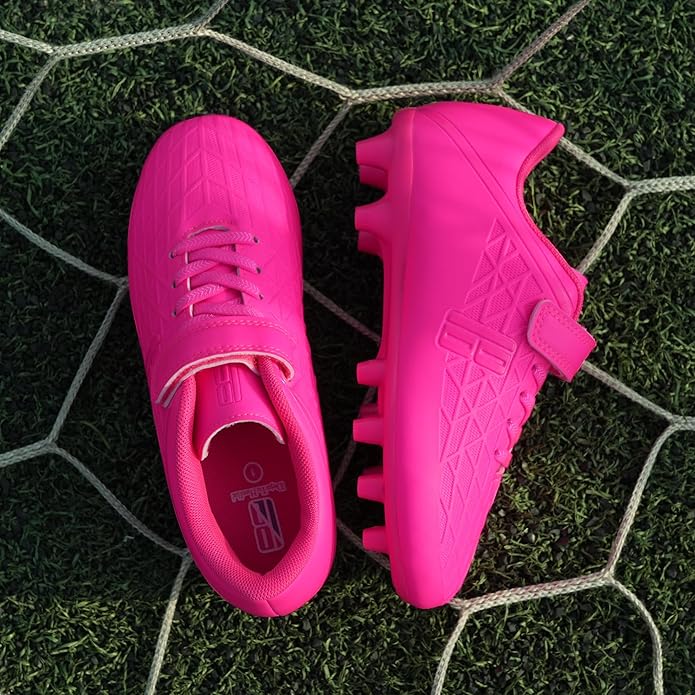 brooman Kids Firm Ground Soccer Cleats Boys Girls Football Cleats with Soccer Socks