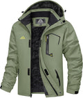 MAGCOMSEN Men's Winter Coats Water Resistant Ski Snow Jacket Warm Fleece Jacket Parka Raincoats With Multi-Pockets