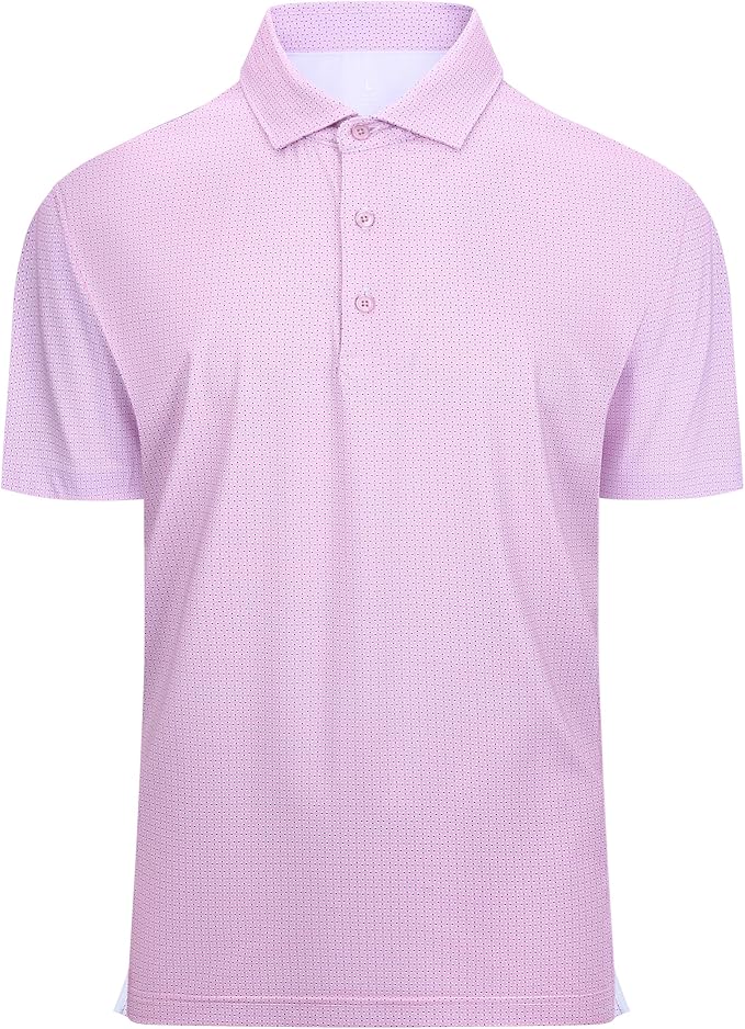 Alex Vando Mens Golf Shirt Moisture Wicking Classic Print Golf Shirts for Men