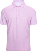 Alex Vando Mens Golf Shirt Moisture Wicking Classic Print Golf Shirts for Men