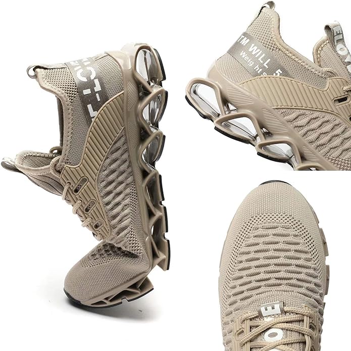Vooncosir Men's Fashion Sneakers Breathable Mesh Running Shoes Blade Non Slip Soft Sole Casual Athletic Walking Shoes