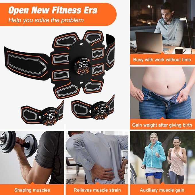 ABS Stimulator, Ab Toning Belt Trainer, Workout Equipment for Men & Women - BFB-11