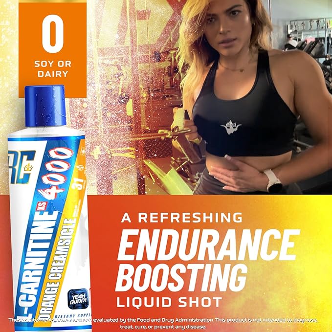 Ronnie Coleman Signature Series L Carnitine XS 4000 Liquid, Stimulant Free, Sugar Free, Zero Carbs, Lean Muscle Strength Support for Men & Women, 16 Oz (16 oz, Orange Creamsicle (4000))