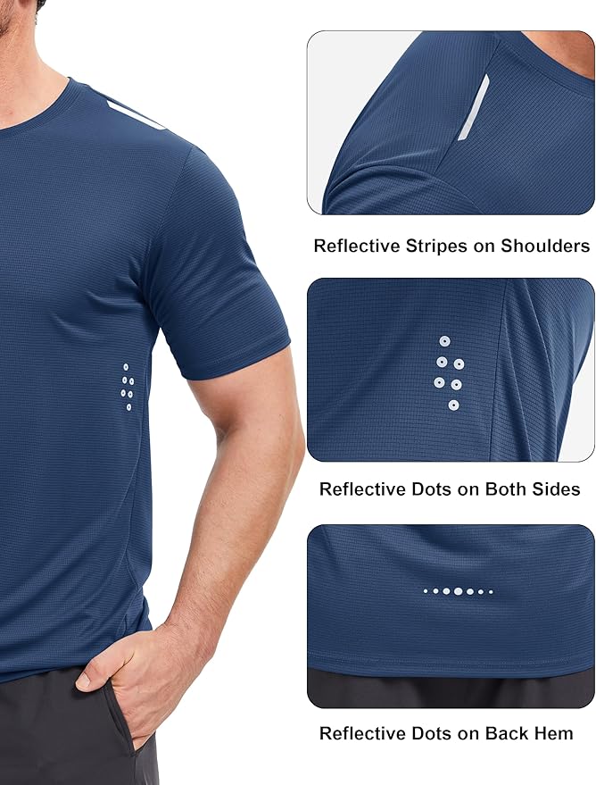 MAGCOMSEN Mens Rash Guard Short Sleeve UPF 50+ Sun UV Quick Dry Shirts Workout Swim Running Athletic T-Shirt