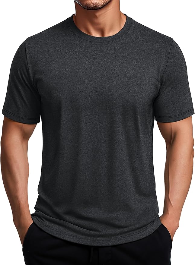 MAGCOMSEN Men's Dry Fit Workout Shirts Short Sleeve Tee Shirts Moisture Wicking Athletic Running Performence Tshirts