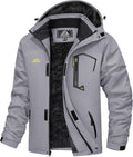 MAGCOMSEN Men's Winter Coats Water Resistant Ski Snow Jacket Warm Fleece Jacket Parka Raincoats With Multi-Pockets