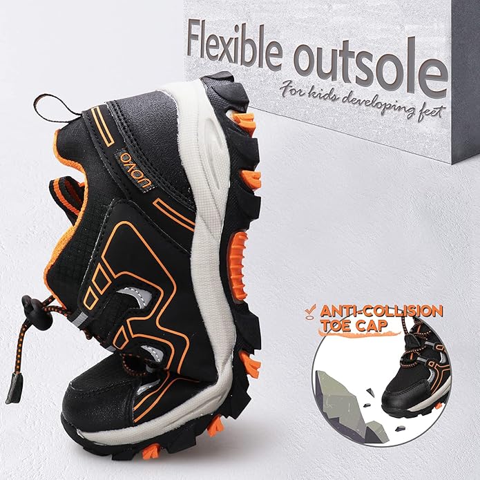 Boys Girls Hiking Trail Shoes Waterproof Slip Resistant Outdoor Trekking Walking Running Sneakers(Little/Big Kids)