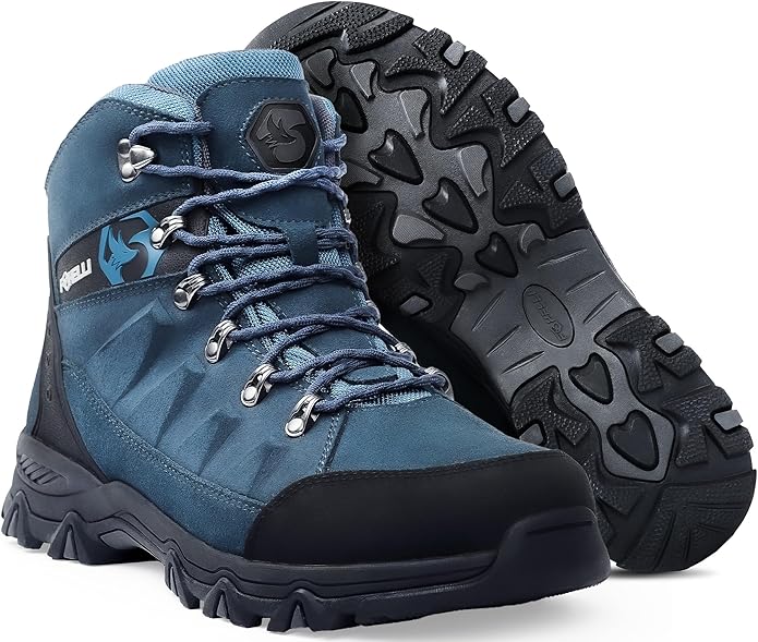 Foxelli Men’s Hiking Boots – Waterproof Breathable & Lightweight Suede Leather Hiking Boots for Men