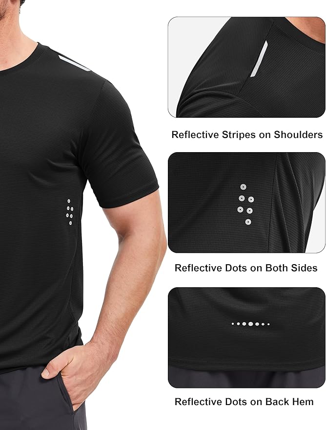 MAGCOMSEN Mens Rash Guard Short Sleeve UPF 50+ Sun UV Quick Dry Shirts Workout Swim Running Athletic T-Shirt