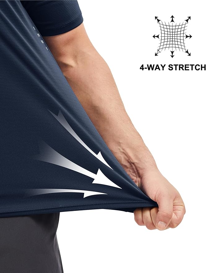 MAGCOMSEN Mens Rash Guard Short Sleeve UPF 50+ Sun UV Quick Dry Shirts Workout Swim Running Athletic T-Shirt