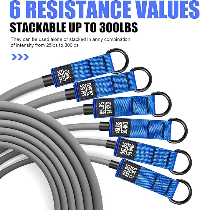 HPYGN Resistance Bands, Heavy Exercise Bands with Handles, Fitness Bands for Working Out, Workout Bands for Men, Weight Bands Set for Muscle Training, Strength, Slim, Yoga, Home Gym Equipment