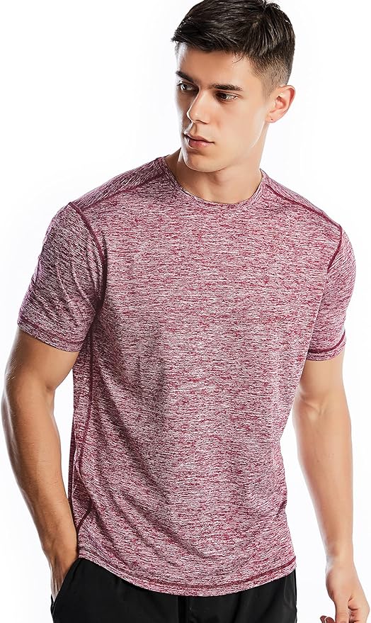 Zengjo Athletic Shirts for Men Short Sleeve Quick Dry Workout Running Gym Sport Exercise Tee Moisture Wicking