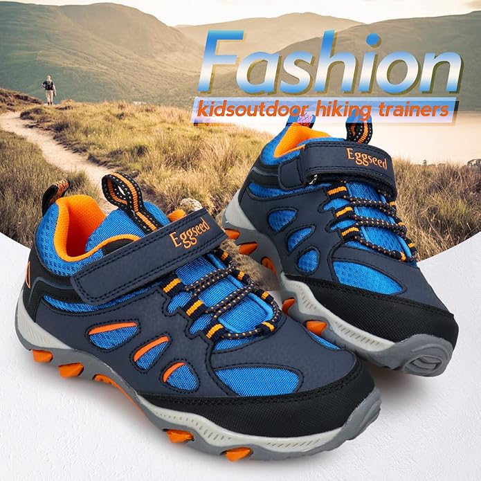 Boys Hiking Shoes Kids Sneakers Outdoor Waterproof Athletic Running Slip Resistant Comfortable (Little/Big Kids)