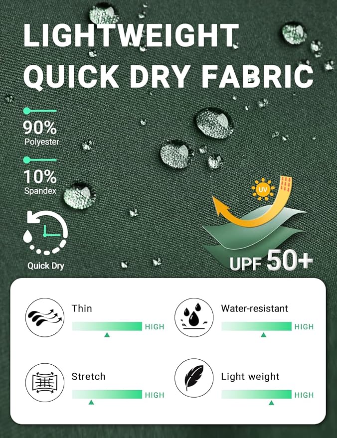 BVVU Women's Hiking Pants Lightweight Quick Dry Travel Outdoor Pants Waterproof Work Cargo Joggers with Zipper Pockets
