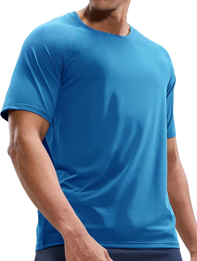 MIER Men's Dry Fit Workout T-Shirts Athletic Running Tee Short Sleeve Crew Neck Gym Tops, Polyester, Moisture Wicking