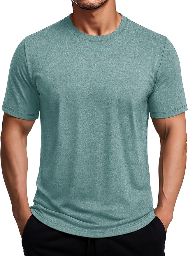 MAGCOMSEN Men's Dry Fit Workout Shirts Short Sleeve Tee Shirts Moisture Wicking Athletic Running Performence Tshirts