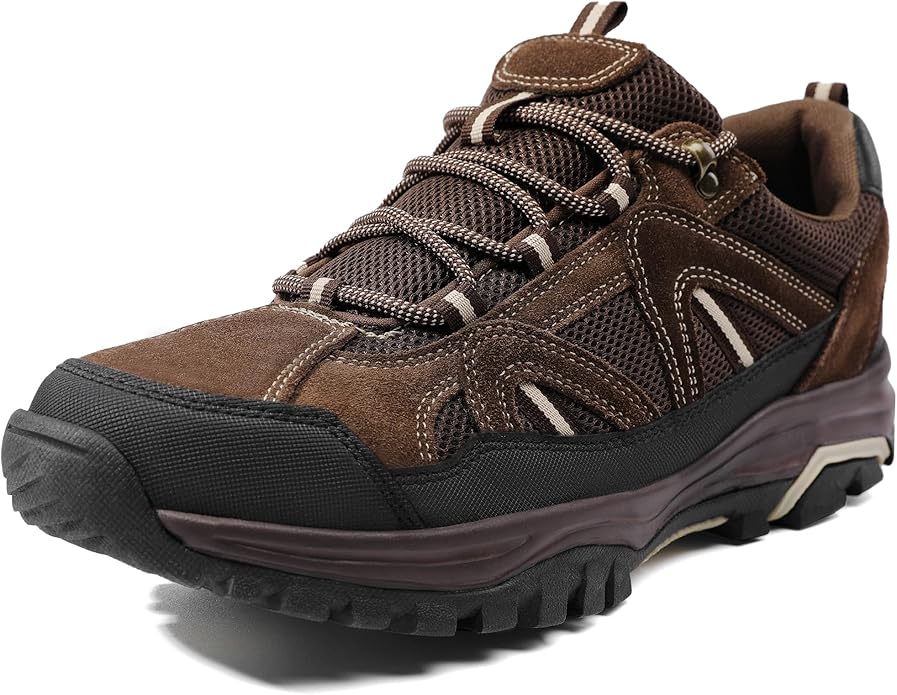 MIXIN Mens Hiking Shoes Lightweight Breathable Anti-Slip Low Top Trainers for Trekking Trailing Outdoor Camping Walking