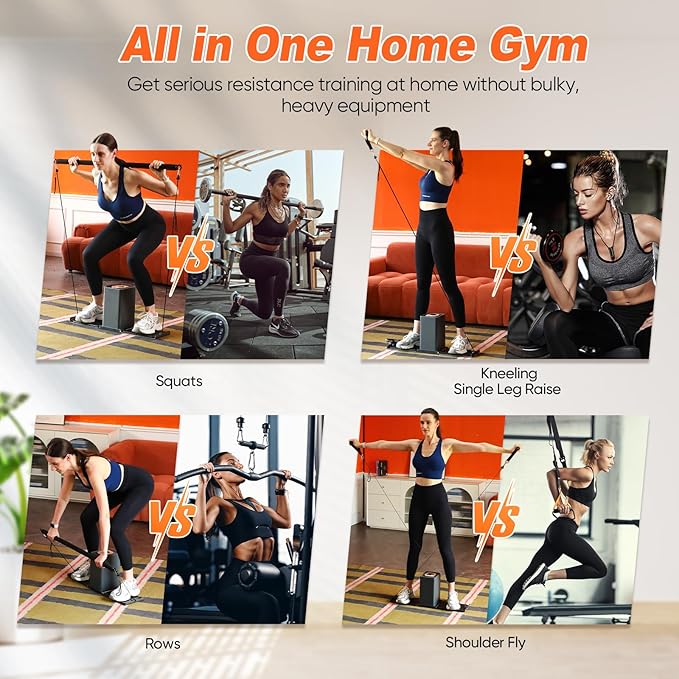 SR3 Smart Home Gym，Portable & Foldable Strength Training Cube Machine for Full Body Workouts，All-in-One Resistance Training Fitness Equipment for Home Use